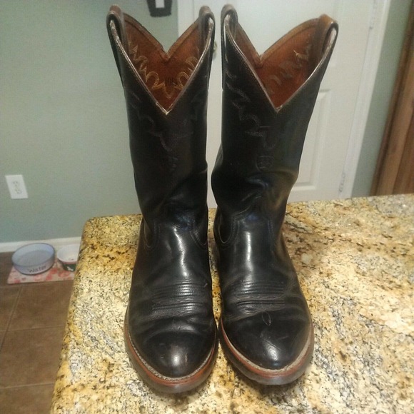 Ariat Black Deertan Legend Men's Leather Western Cowboy Boots Size 10 D - Picture 2 of 12